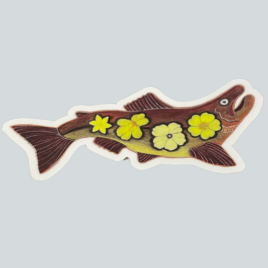 Fish w/ Flowers Sticker