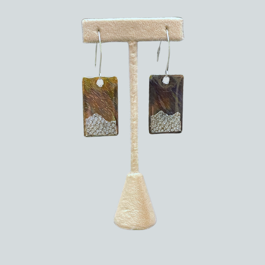 JPW-O $96 Silver Salmon Northern Lights Earrings