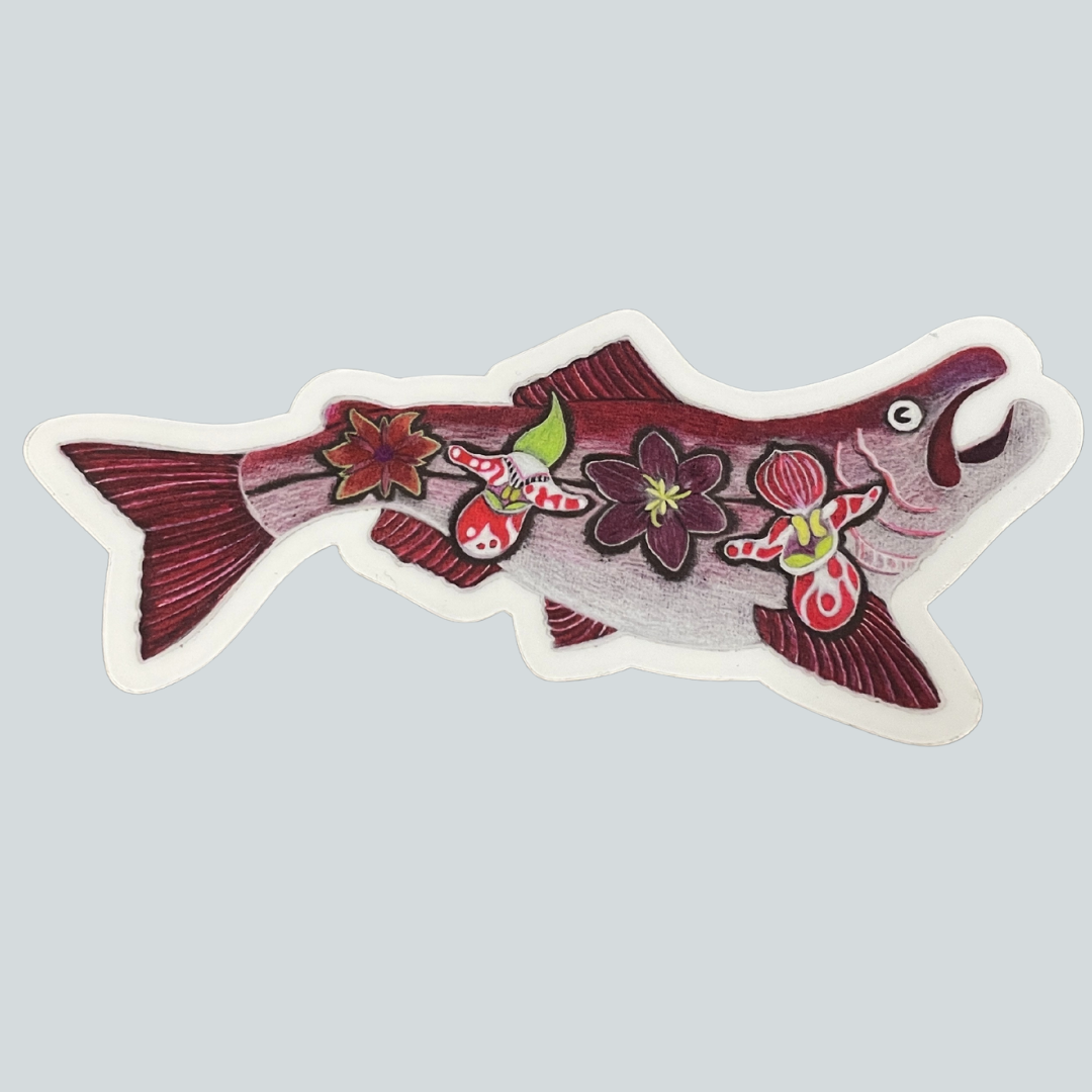 SS-O Fish w/ Flowers Sticker