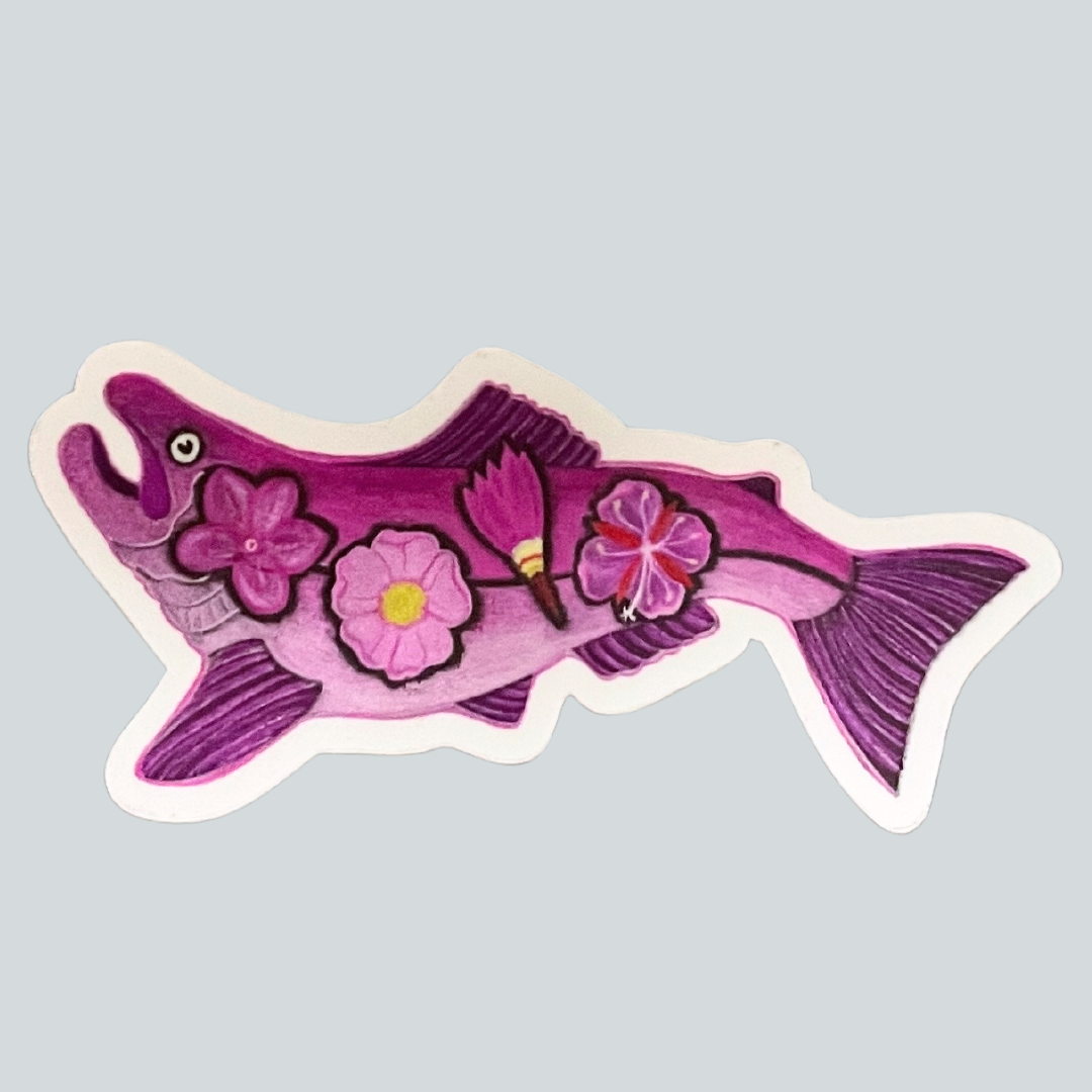 SS-O Fish w/ Flowers Sticker