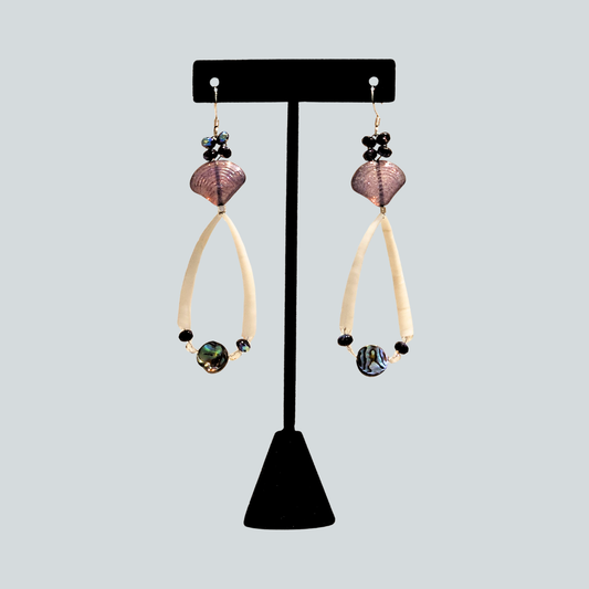 Beaded Dentalium Earrings