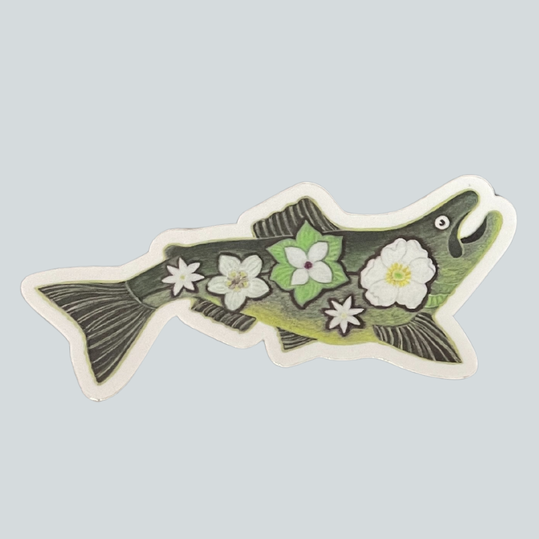 SS-O Fish w/ Flowers Sticker