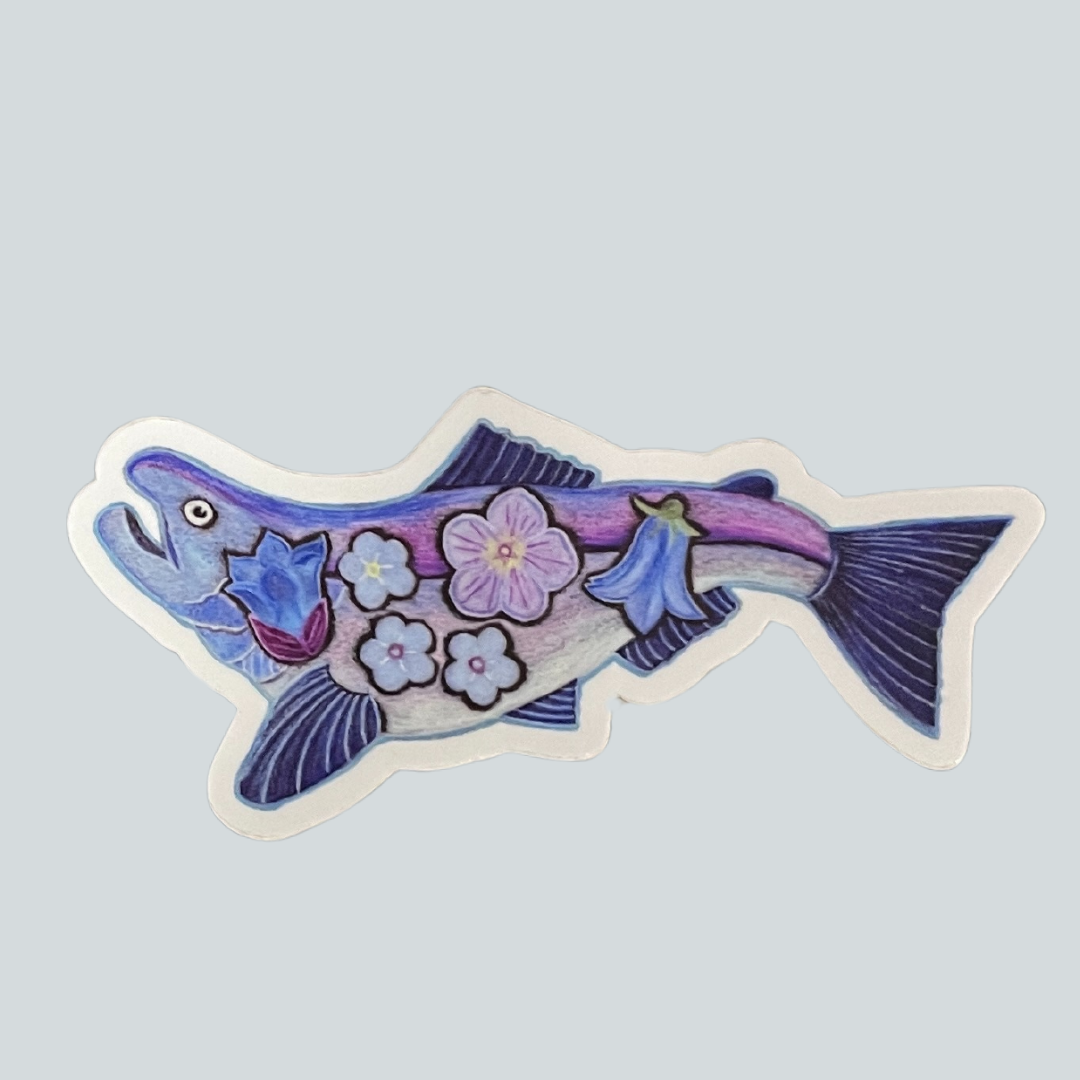 SS-O Fish w/ Flowers Sticker