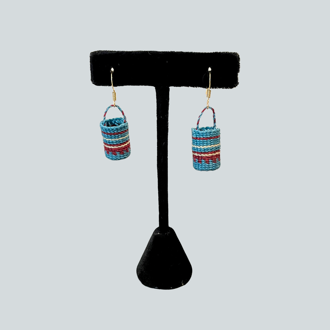 Waxed Linen Basket Earrings