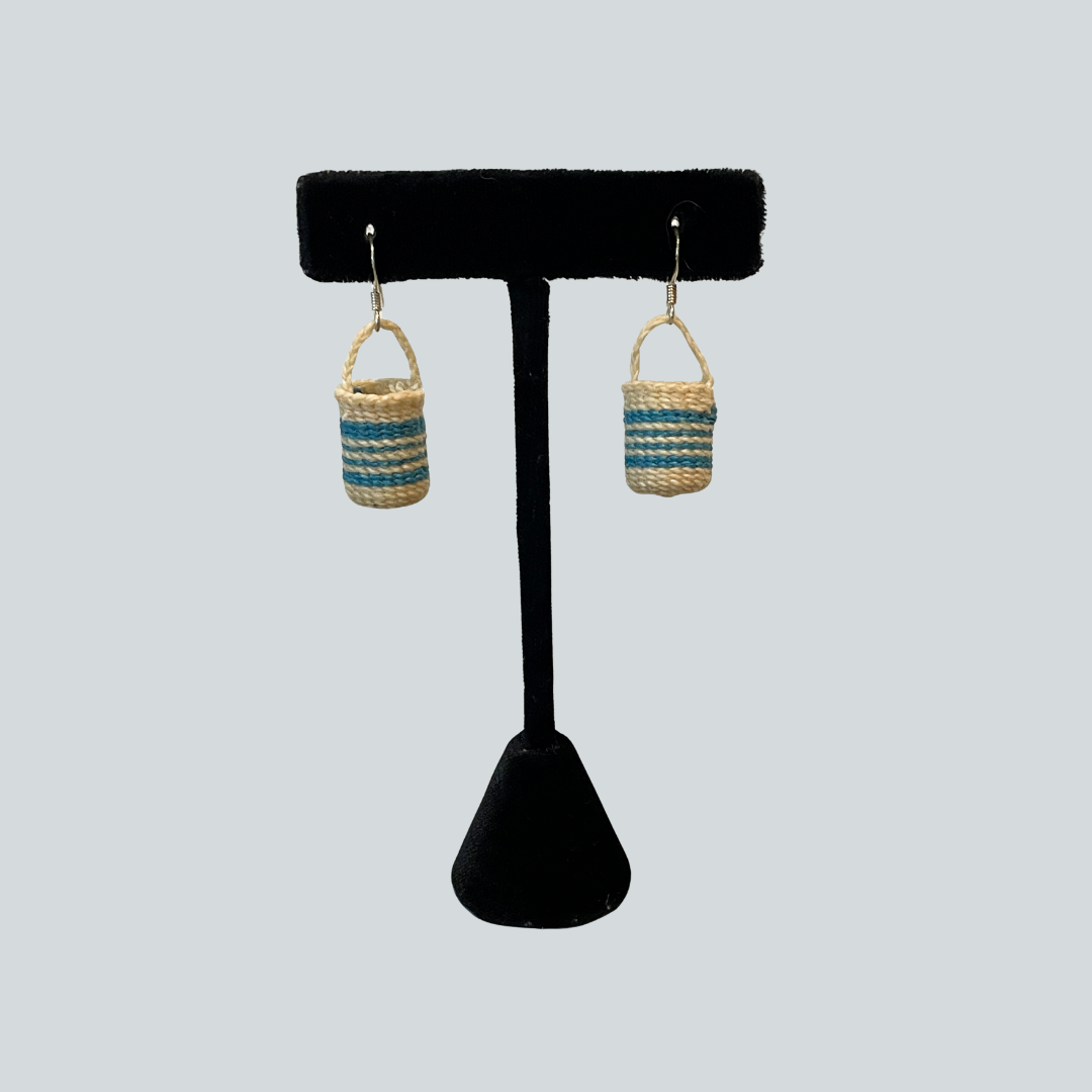 Waxed Linen Basket Earrings