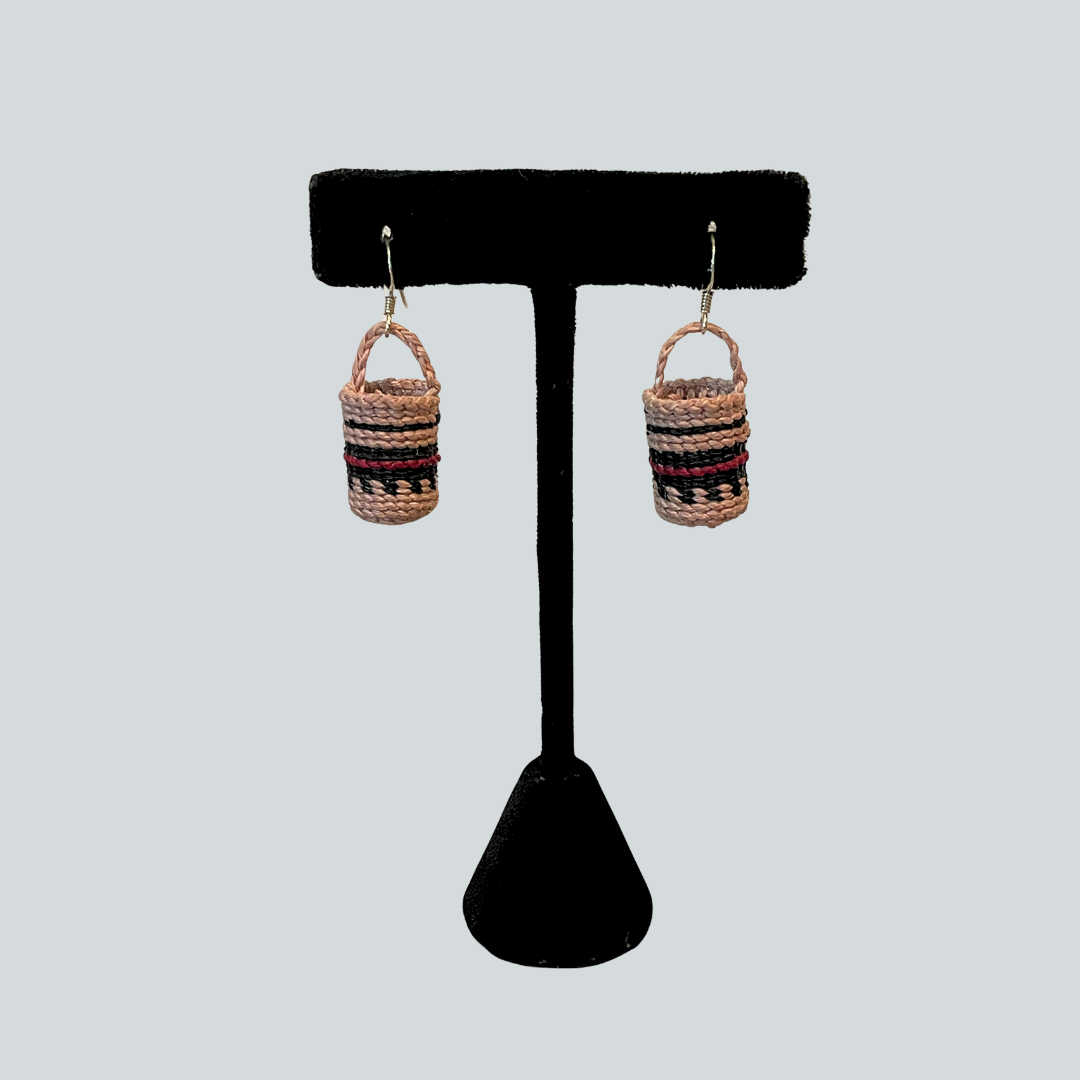 Waxed Linen Basket Earrings