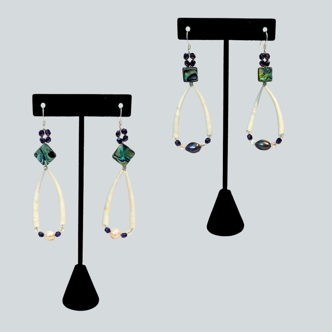 Pearl and Abalone Earrings