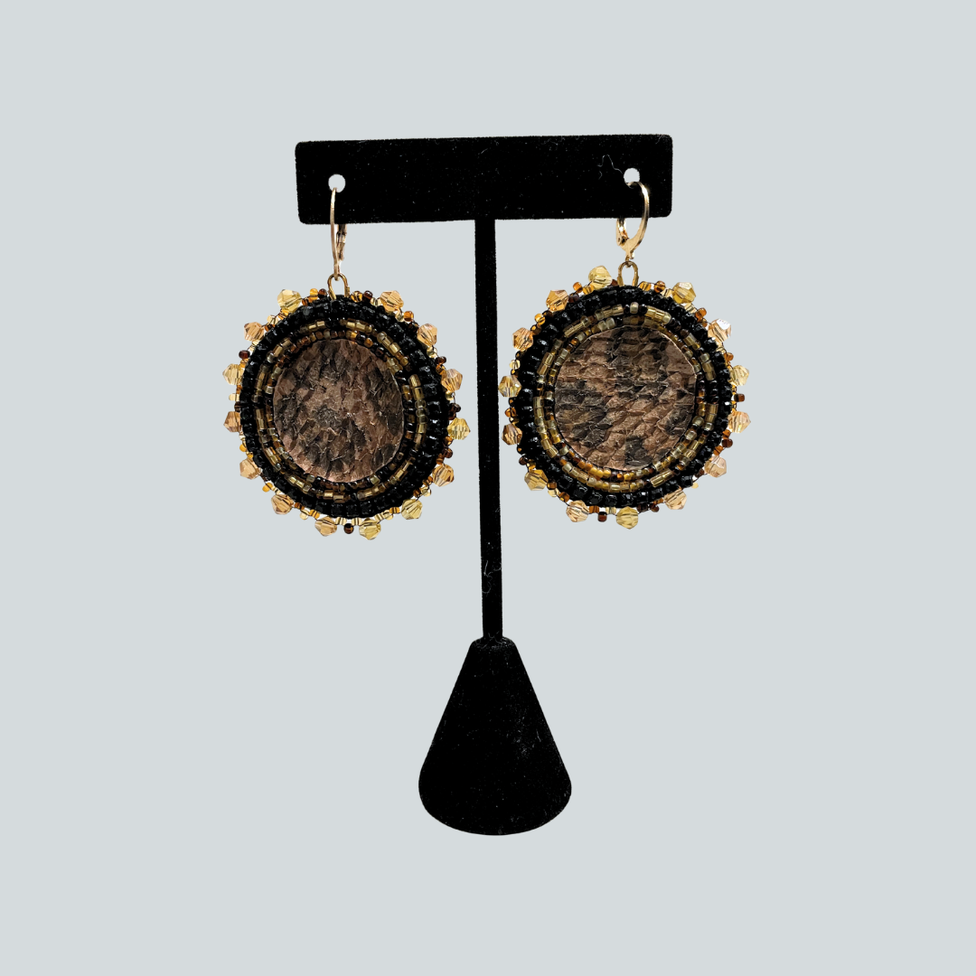 Salmon Skin Beaded Earrings