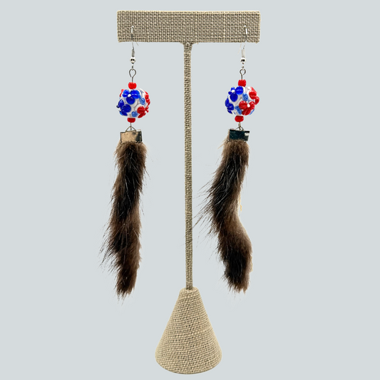Sea Otter Fur Strip Earring