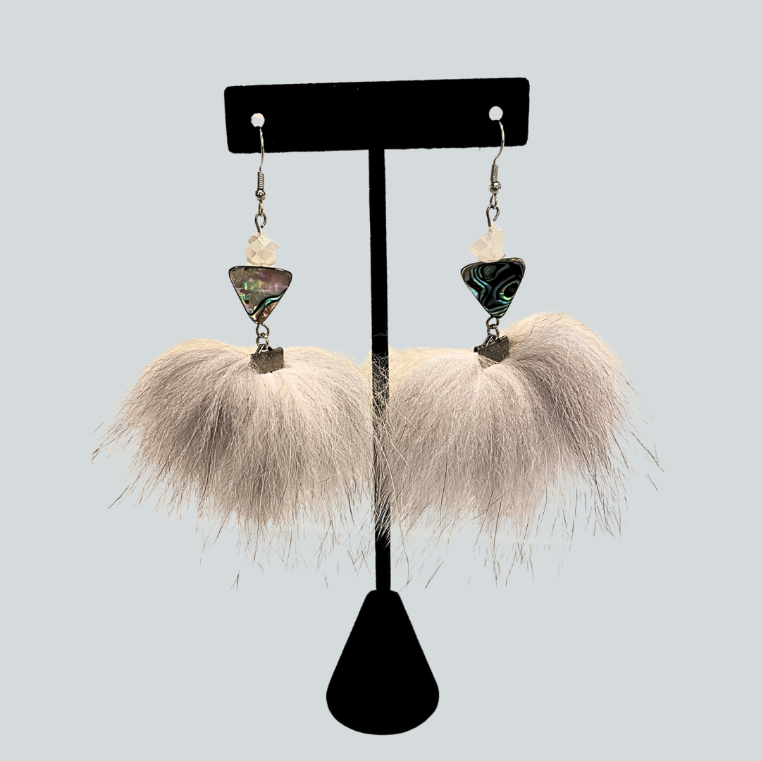 Shadow Fox and Abalone Earrings
