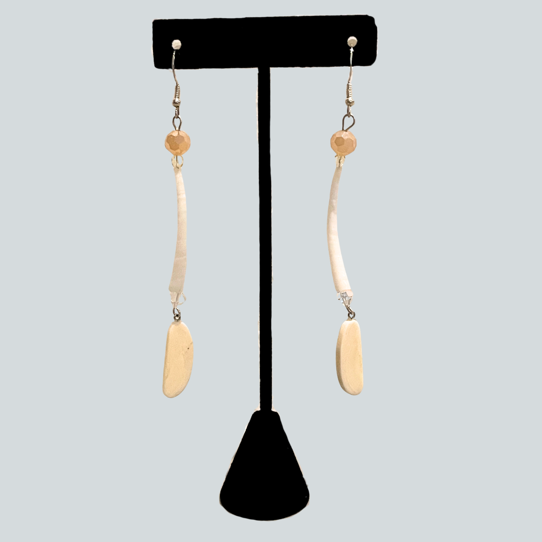 Dentalium Shell With Ivory Earrings