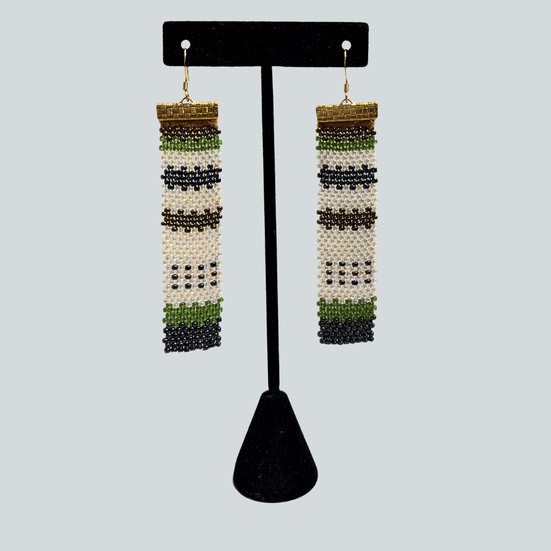 Moose Hide and Bead Earrings