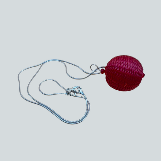 Woven Red Ball Necklace