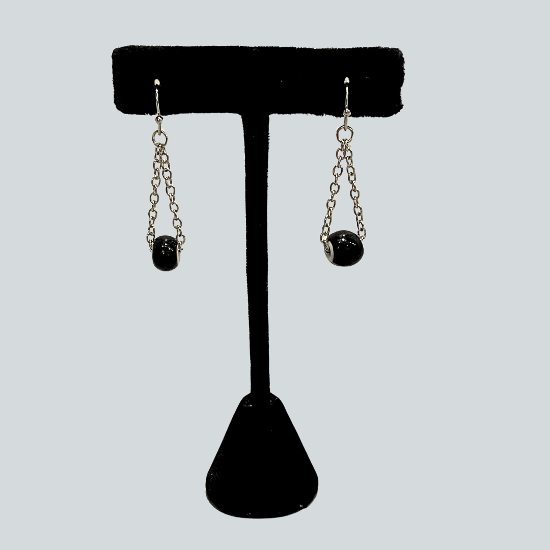 Black Trade Bead Earrings