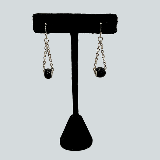 Black Trade Bead Earrings
