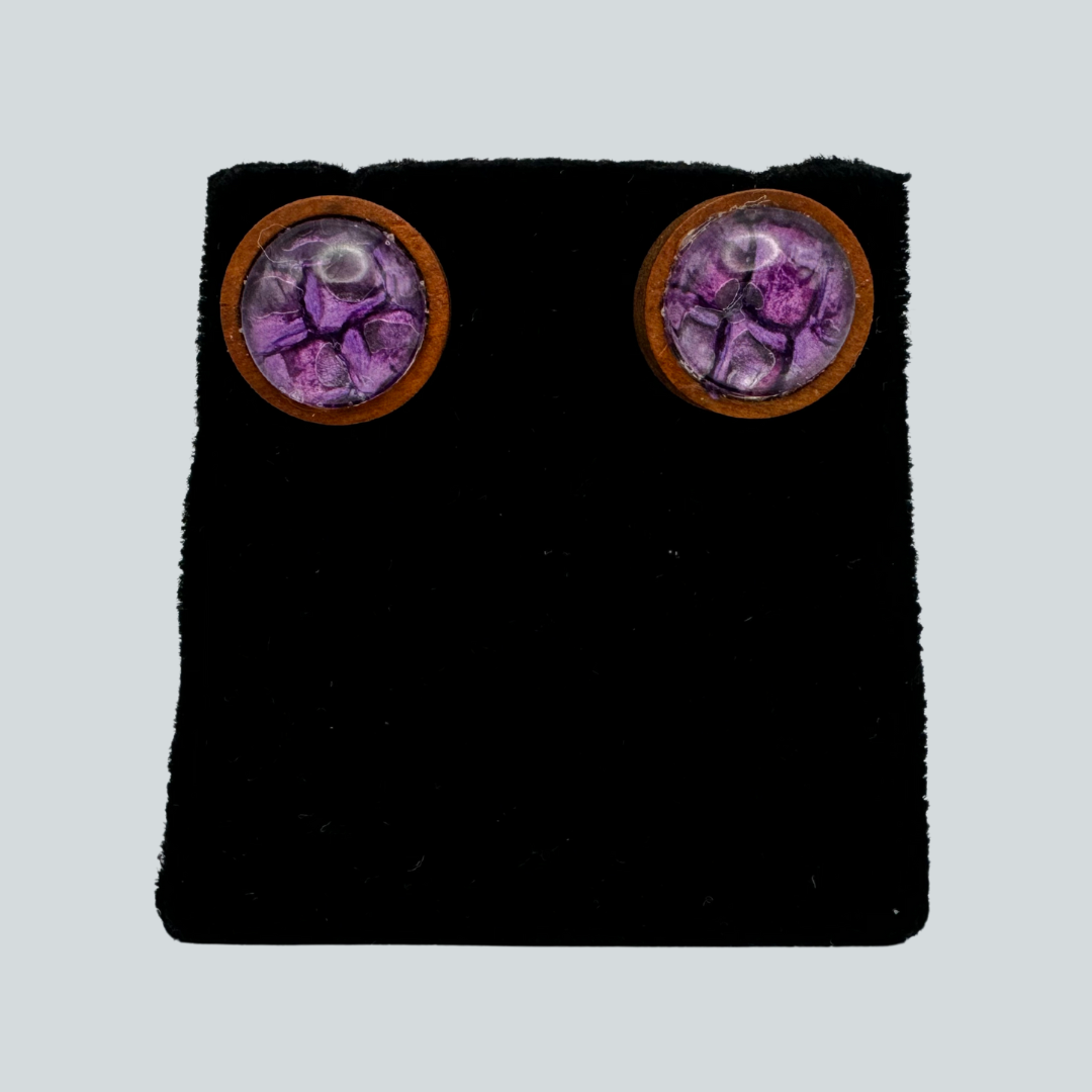 #2 Purple Salmon Skin Stud Earrings
