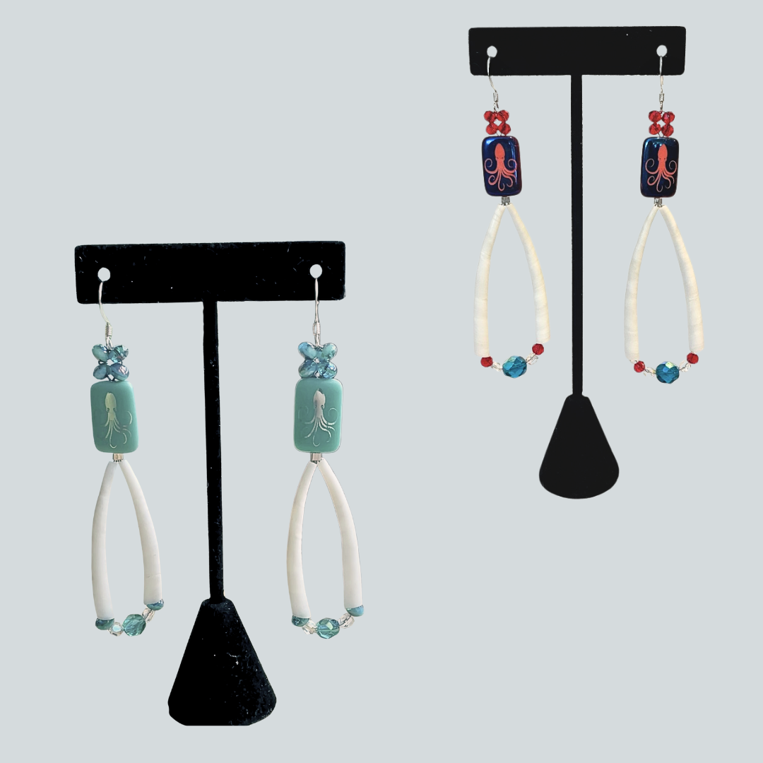 Beaded Octopus Earrings