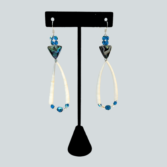 Dentalium and Abalone Earrings