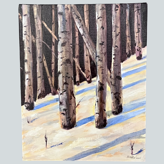 Birch Trees Oil Painting 10X7.75