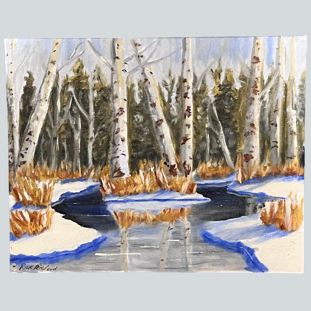 RJR-O $133 Snowy River Oil Painting 10X7.75