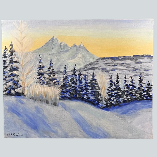 Snowy Mountains Oil Painting 10X7.75