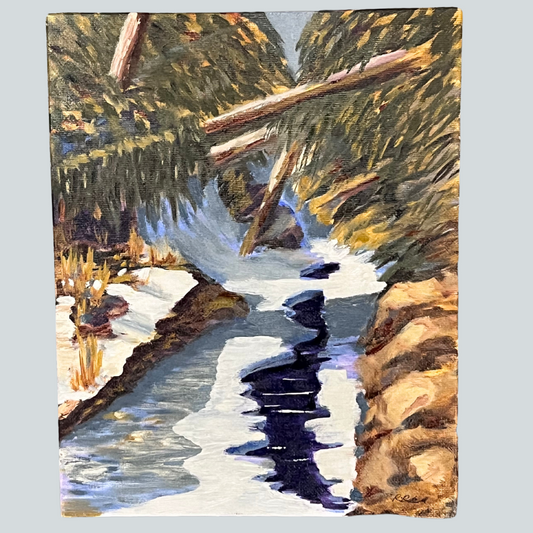 Mc Que Creek Spring Oil Painting 10X7.75