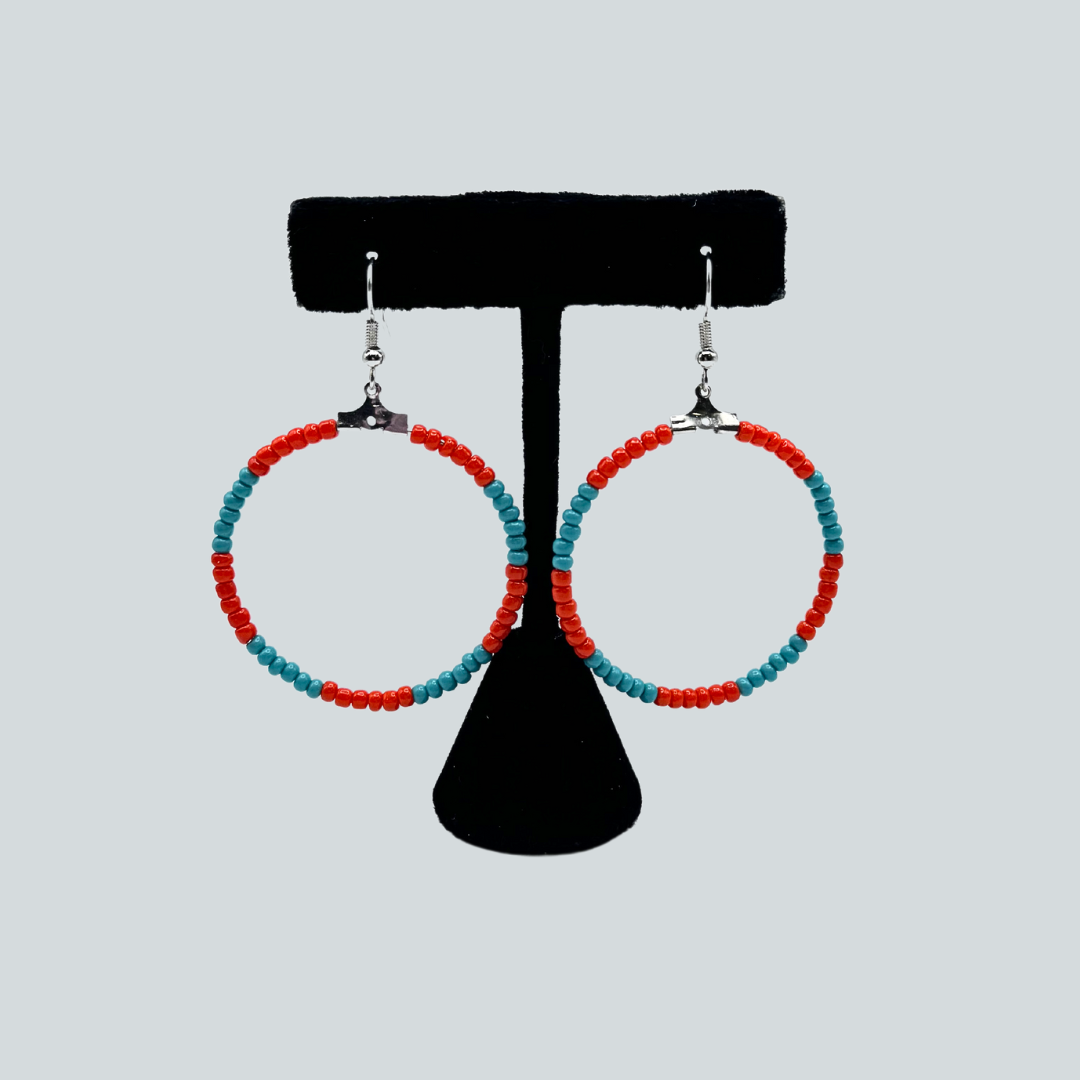 SPO-O $54 Beaded Hoop Earrings