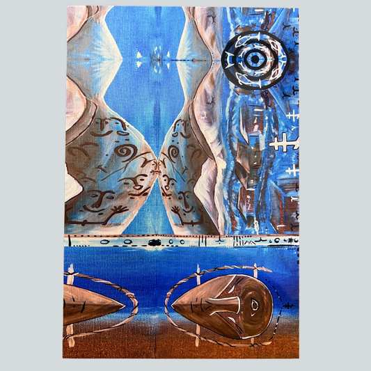 Blue Landscape Print 8X12