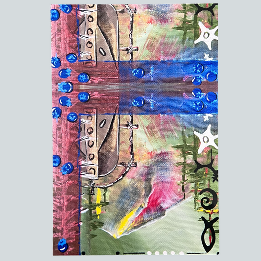 Blueberries Falling Print 8X12
