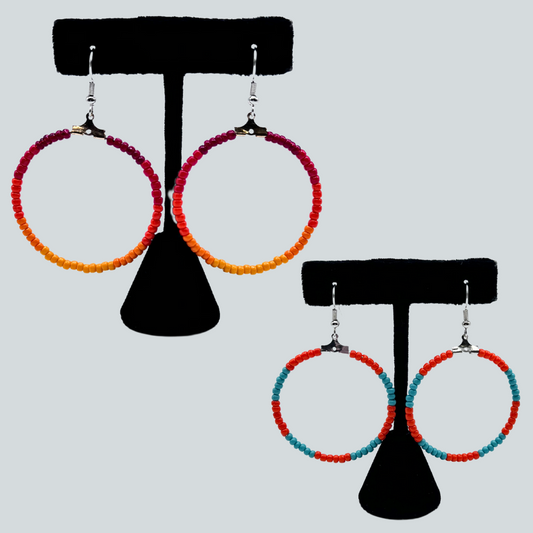 Beaded Hoop Earrings