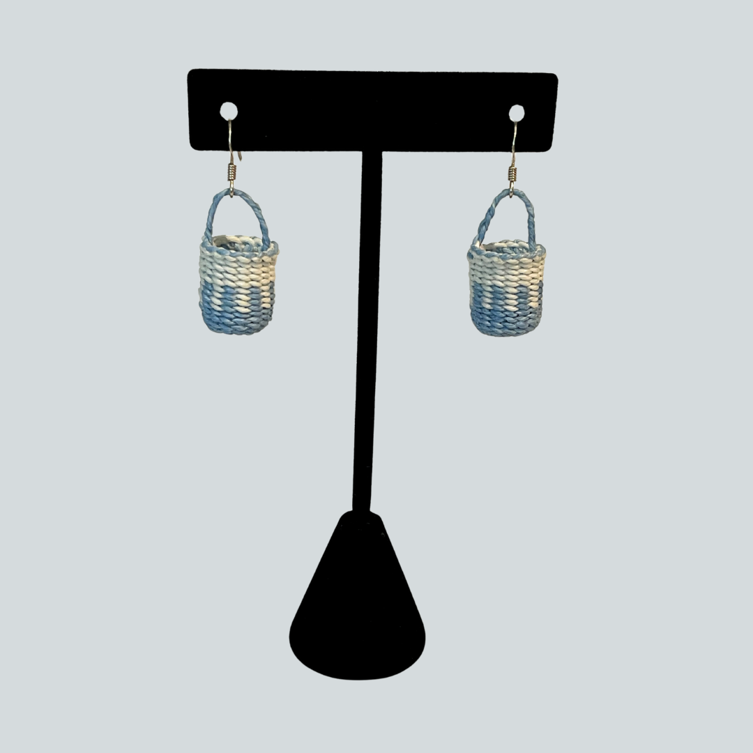 Waxed Linen Basket Earrings
