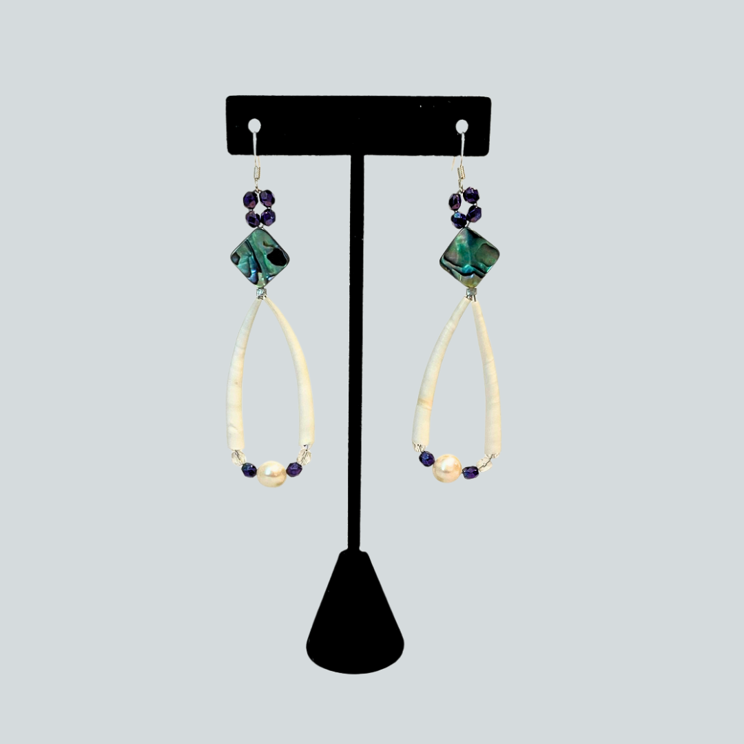 Pearl and Abalone Earrings