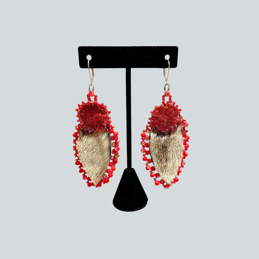 Seal and Red Salmon Earrings