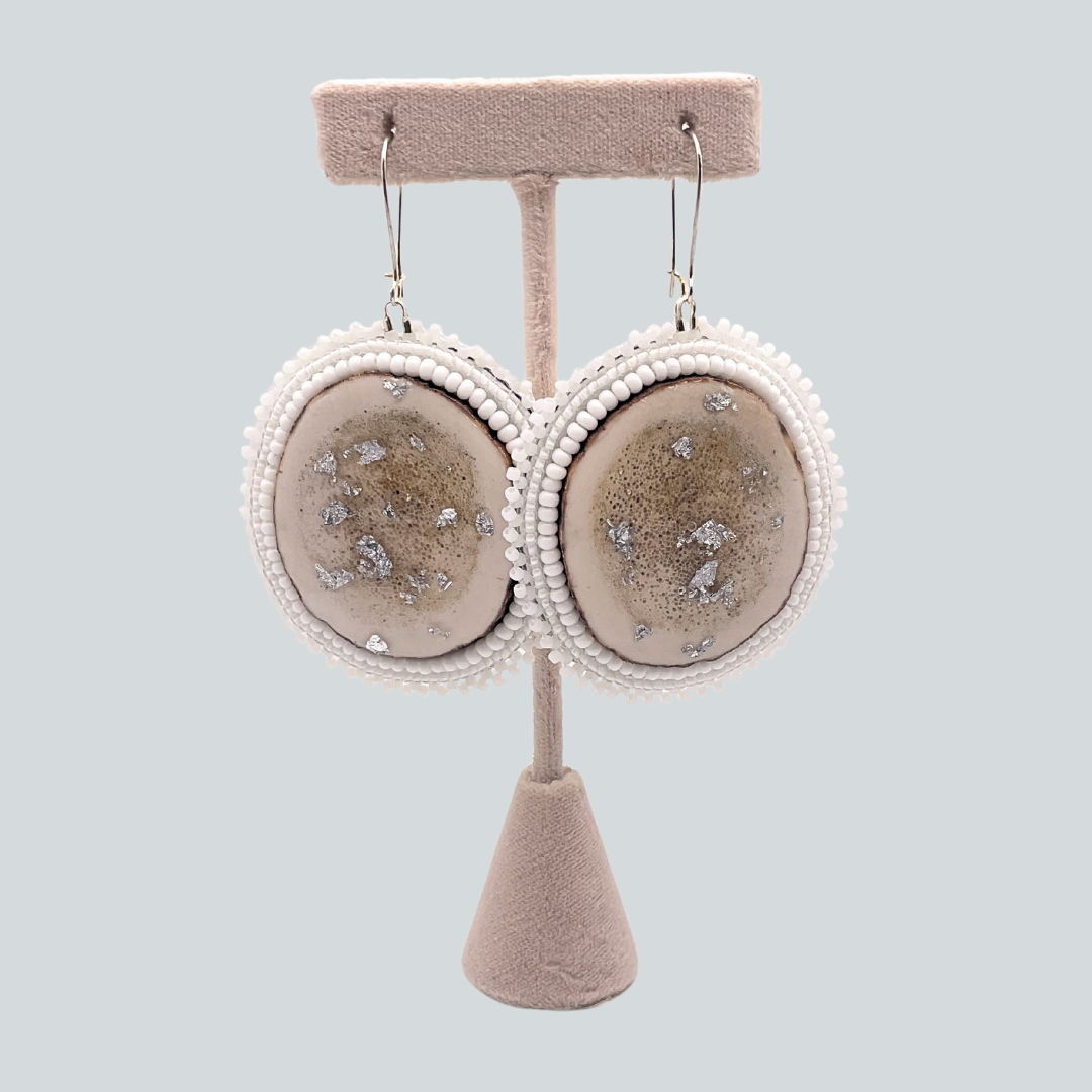 Beaded Elk Antler Earrings