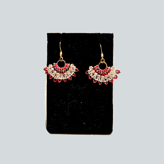 Red Fan Earrings