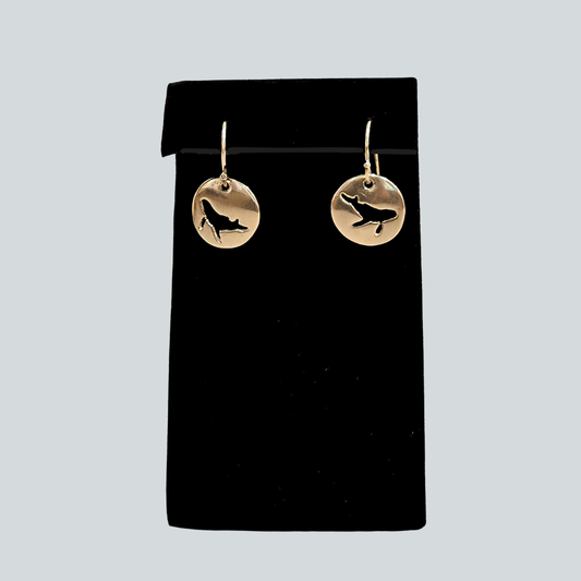 Silver Whale Dangle Earrings