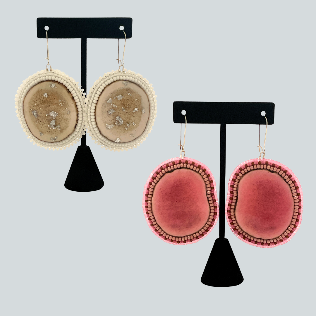 Beaded Elk Antler Earrings