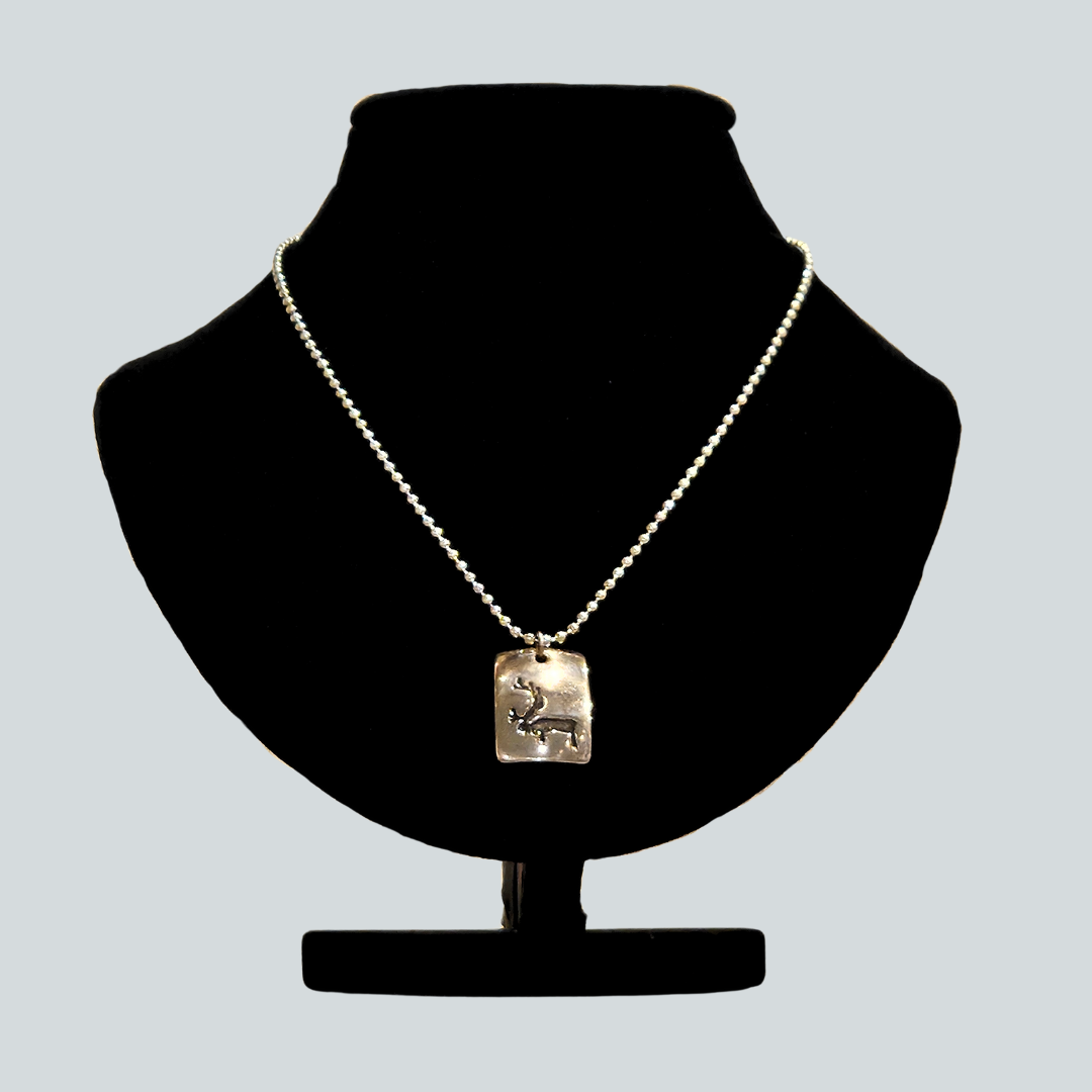 Silver Caribou Necklace