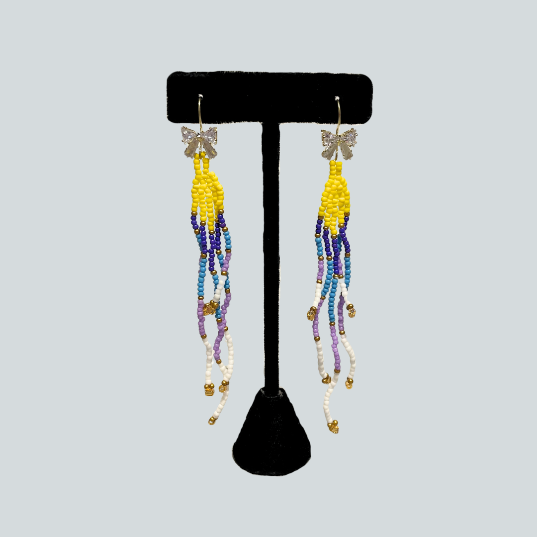 Yellow Seed Bead Earrings