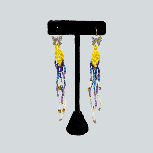 Yellow Seed Bead Earrings