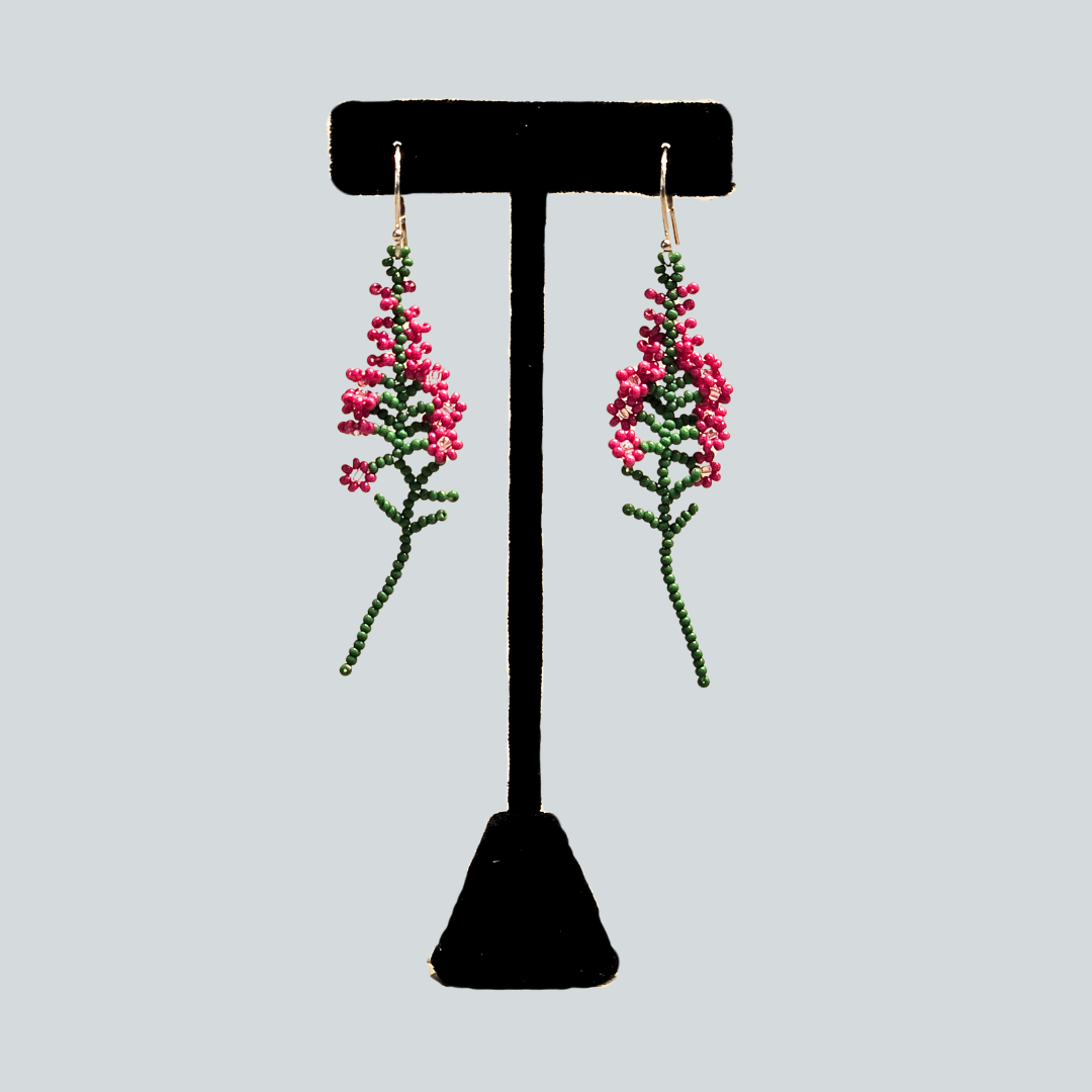 Beaded Fireweed Earrings