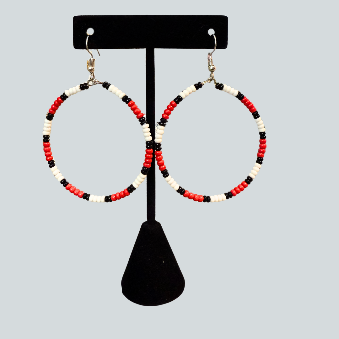 Single Beaded Hoop Earrings