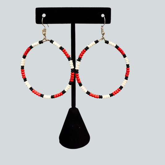 Single Beaded Hoop Earrings