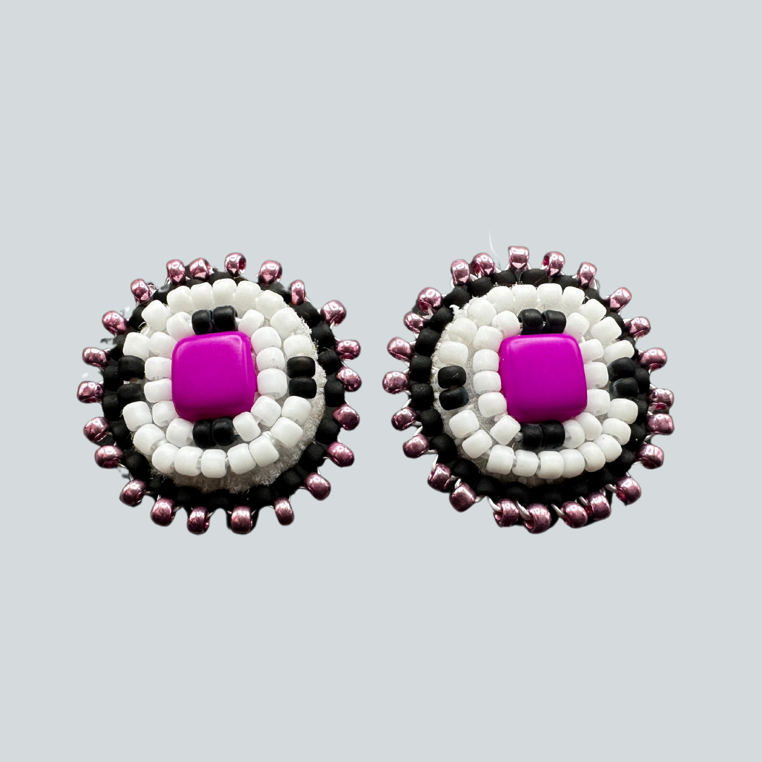 BS $60 Purple Beaded Stud Earrings