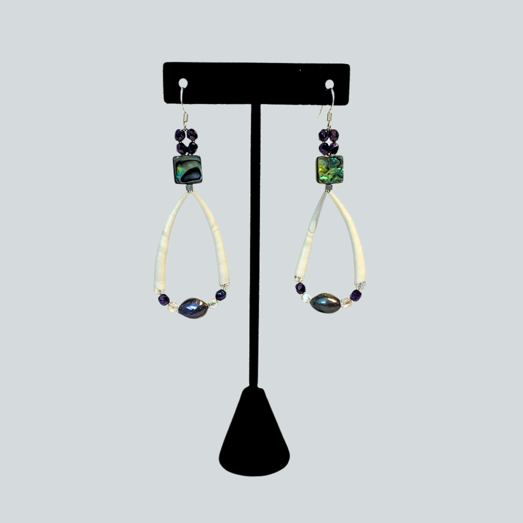 Pearl and Abalone Earrings