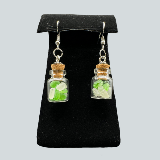 CCO-O Beach Glass Jar Earrings - GW