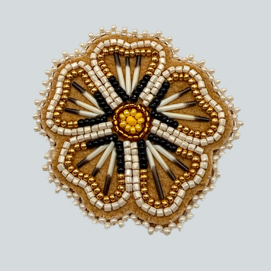 NAB-O Beaded Flower & Quill Pin