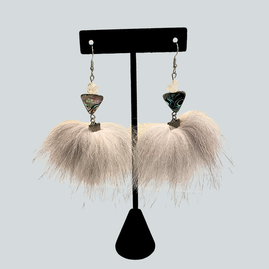 Shadow Fox and Abalone Earrings