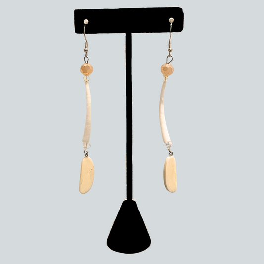 Dentalium Shell With Ivory Earrings
