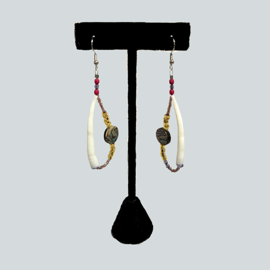 Abalone Dentalium Earrings